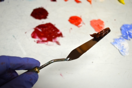Paint dab on knife